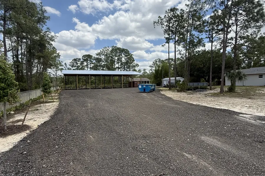 Finished gravel parking pad and lot surfacing in Southwest Florida